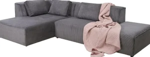 KARE Design Hoekbank Infinity Ottomane Cord Grey Left