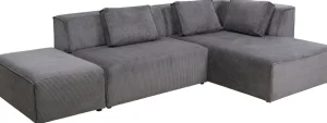 KARE Design Hoekbank Infinity Ottomane Cord Grey Right