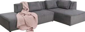 KARE Design Hoekbank Infinity Ottomane Cord Grey Right
