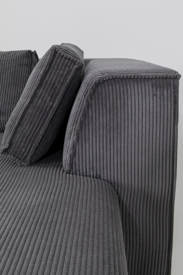 KARE Design Hoekbank Infinity Ottomane Cord Grey Right