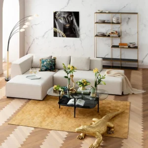 KARE Design Hoekbank Infinity Ottomane Creme Links