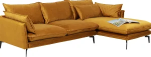 KARE Design Hoekbank Monza Right Velvet Curry 296cm