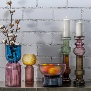 KARE Design Kandelaar Marvelous Duo Lila Grijs 49cm