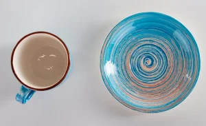 KARE Design Koffiekopje Swirl Blauw (2-delig)
