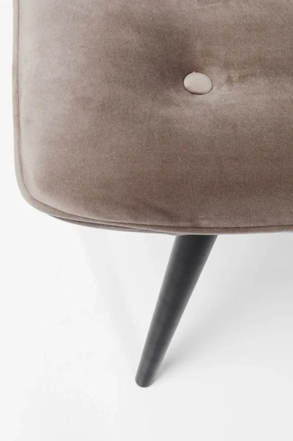 KARE Design Kruk Black Vicky Fluweel Grijs 46x59cm