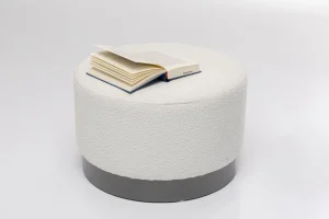 KARE Design Kruk Cherry Boucle Creme Smoke Ø55cm