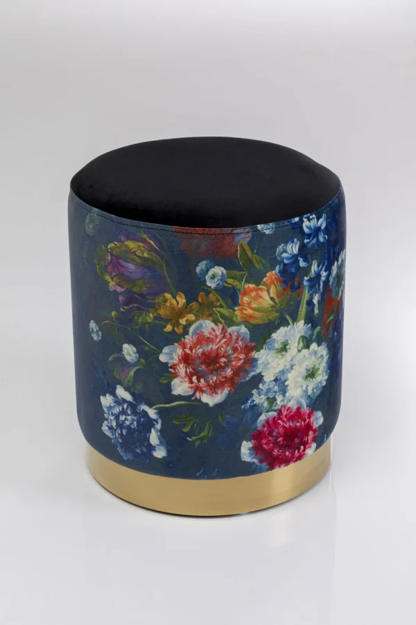 KARE Design Kruk Cherry Flower Black Brass Ø32cm