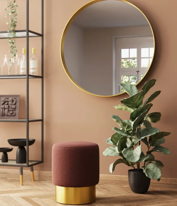 KARE Design Kruk Cherry Lina Brown Brass Ø35cm