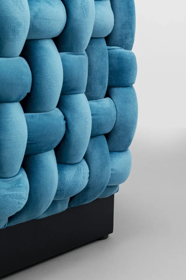 KARE Design Kruk Weave Square Blauw 47x47cm