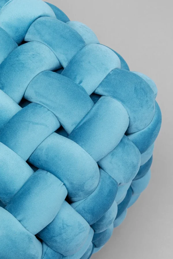 KARE Design Kruk Weave Square Blauw 47x47cm