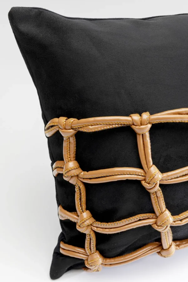 KARE Design Kussen Grete Plaid Black 50x30cm