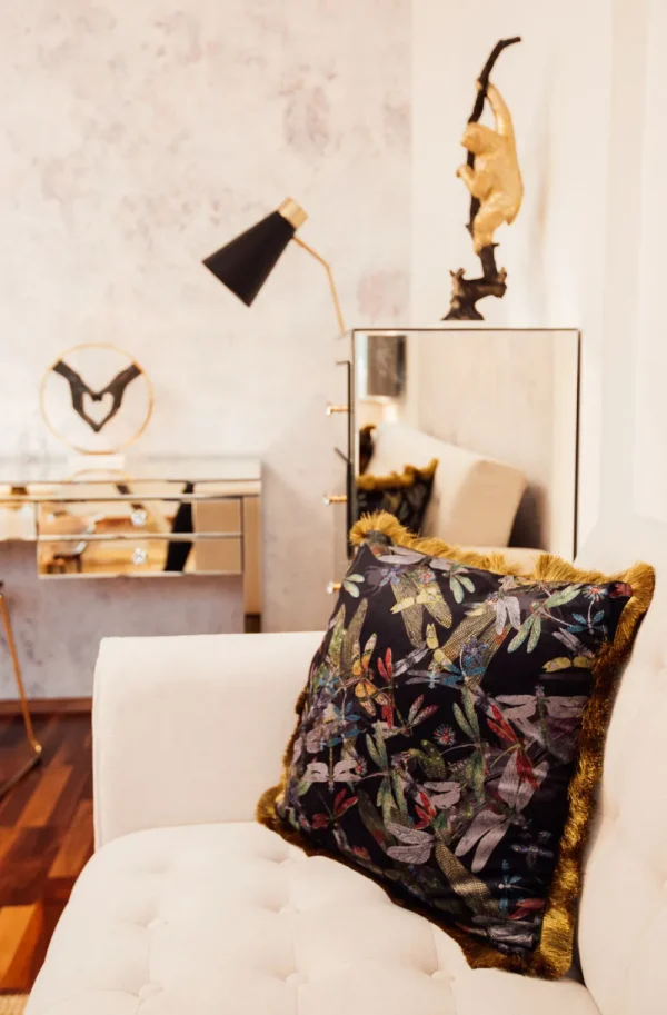 KARE Design Kussen Tropical Garden Fringe 45x45cm