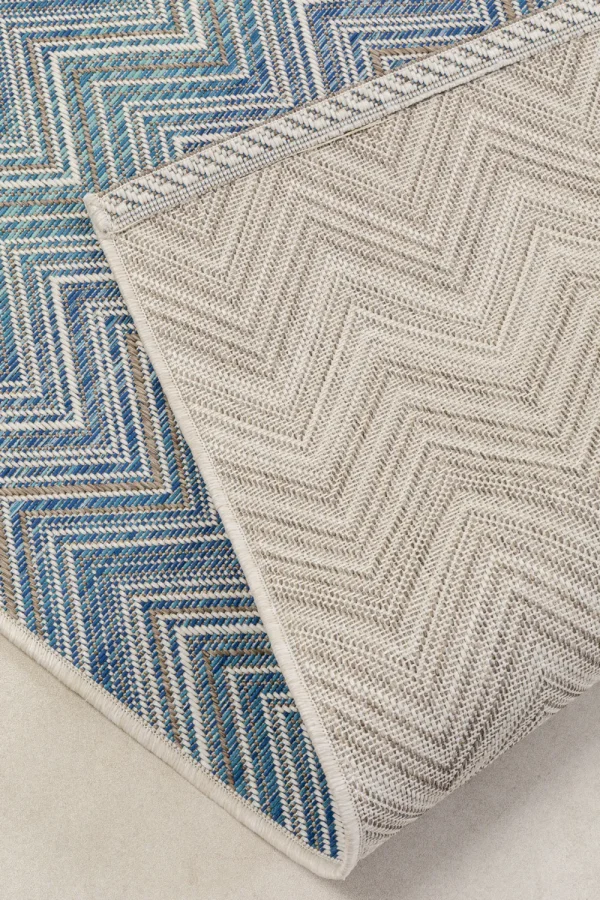 KARE Design Outdoor Vloerkleed Zigzag Blue 160x230cm