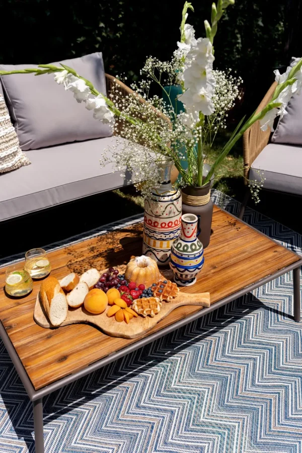 KARE Design Outdoor Vloerkleed Zigzag Blue 160x230cm