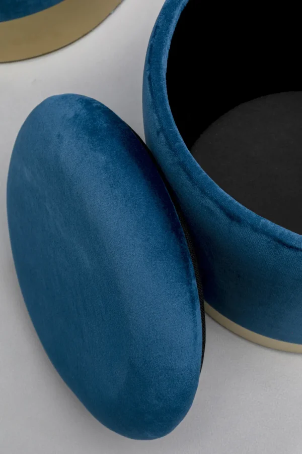 KARE Design Poef Cherry Storage Blue Brass (2/set)