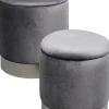 KARE Design Poef Cherry Storage Grey Silver (2/set)