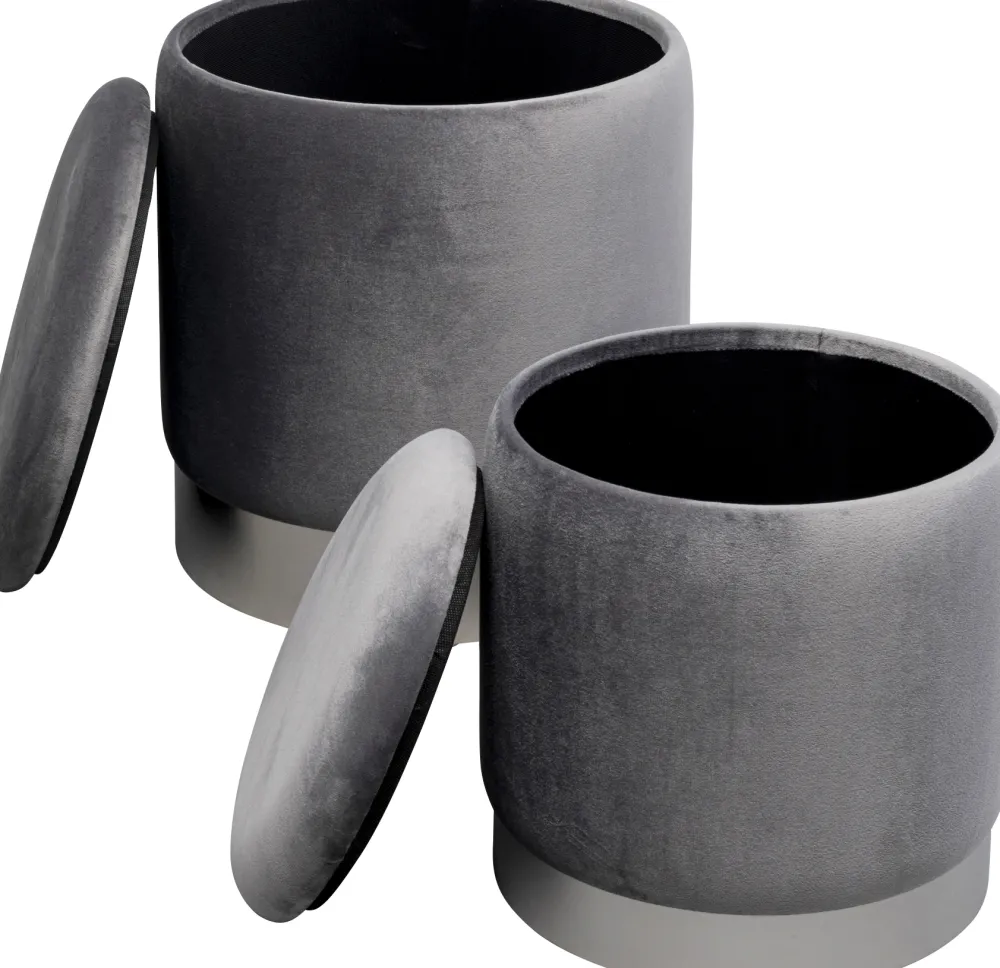 poef_cherry_storage_grey_silver_set_1.webp KARE Design Poef Cherry Storage Grey Silver (2/set)