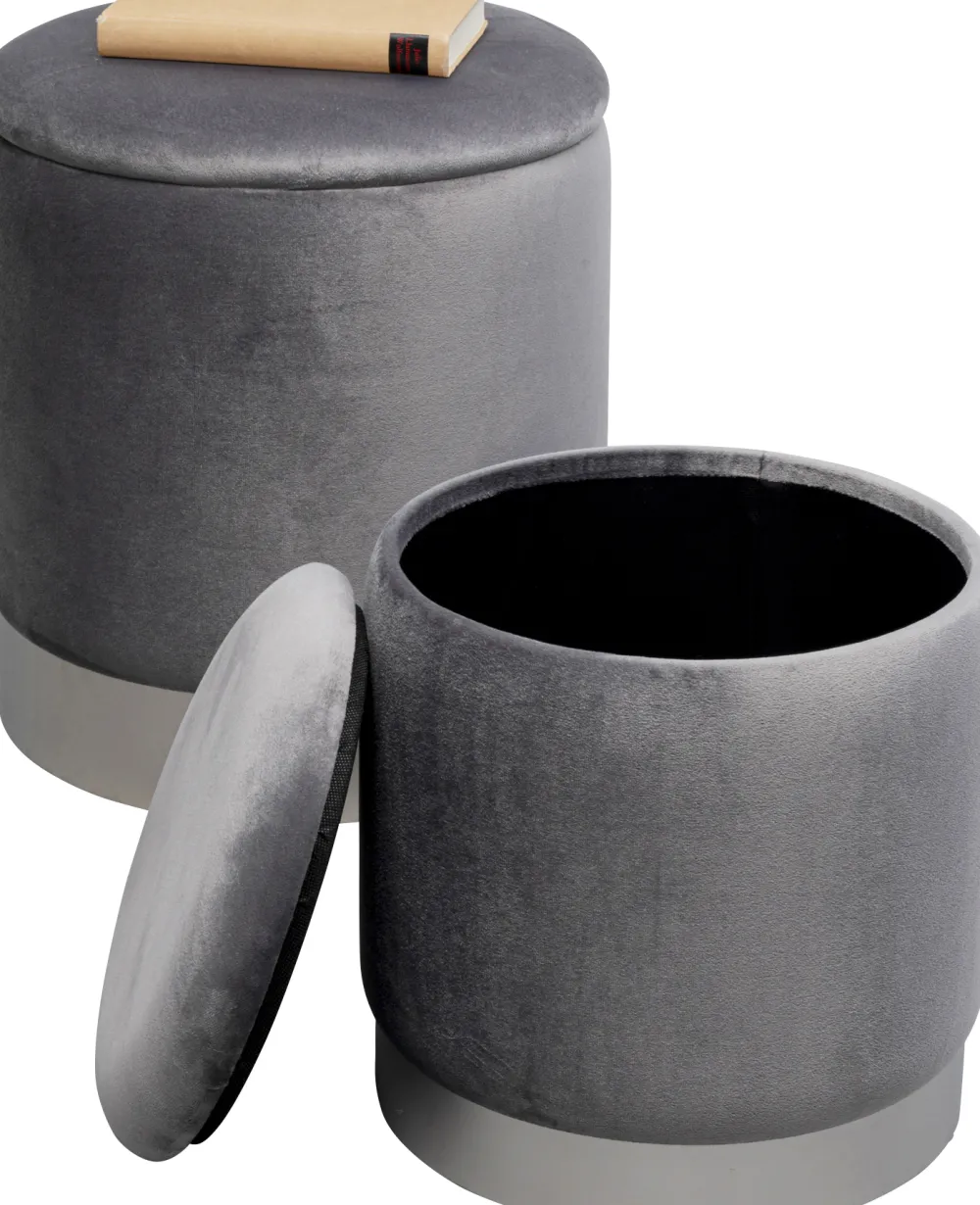 poef_cherry_storage_grey_silver_set_2.webp KARE Design Poef Cherry Storage Grey Silver (2/set)