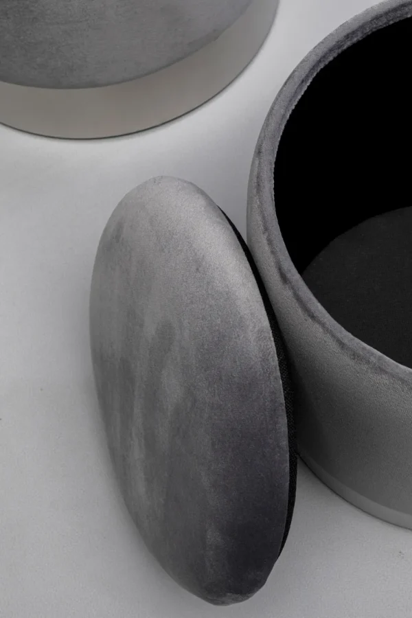 KARE Design Poef Cherry Storage Grey Silver (2/set)