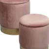 KARE Design Poef Cherry Storage Mauve Brass (2/set)