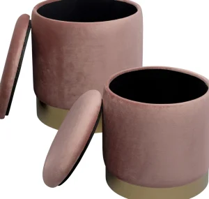 KARE Design Poef Cherry Storage Mauve Brass (2/set)
