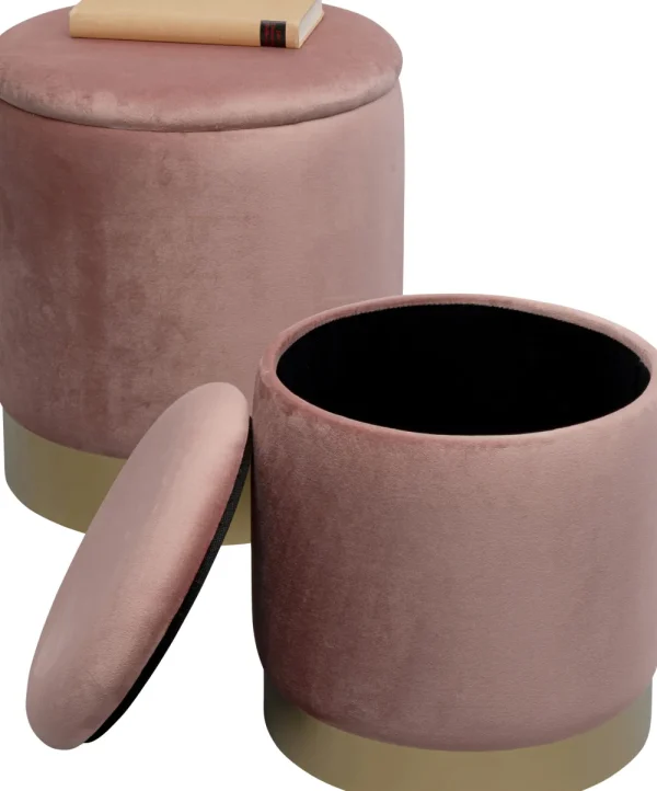 KARE Design Poef Cherry Storage Mauve Brass (2/set)