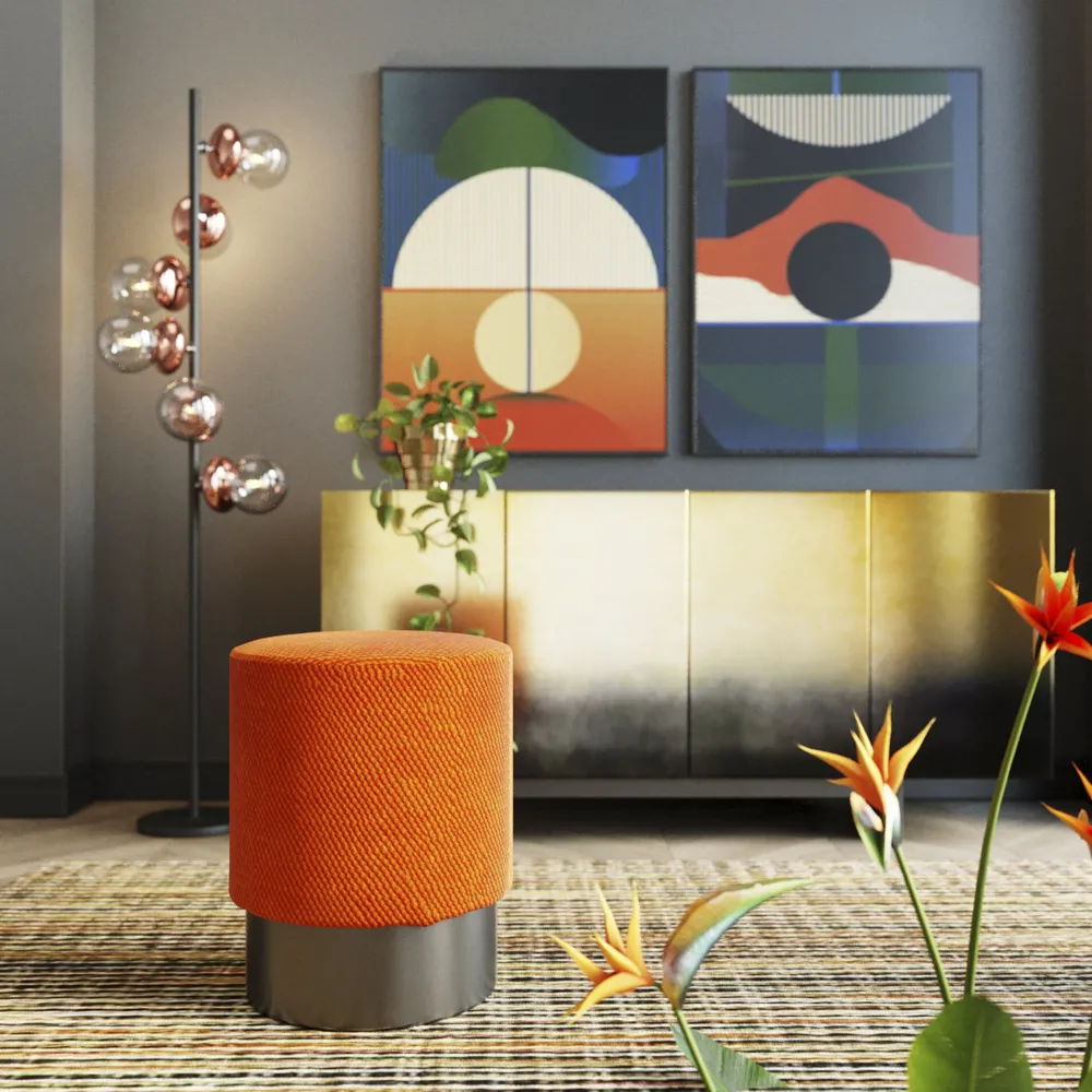 poef_jody_orange_mesh_black_cm_0.webp KARE Design Poef Jody Orange Mesh Black 35cm