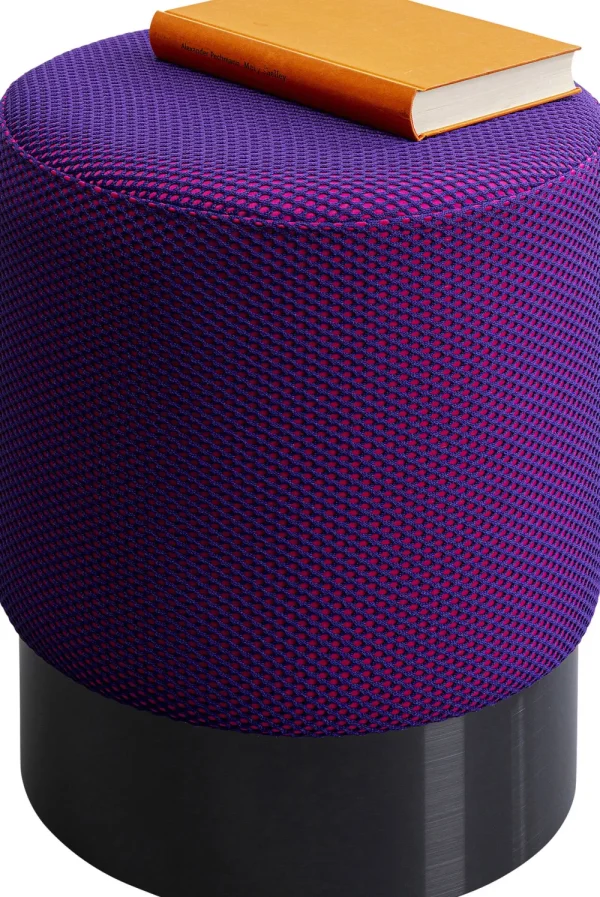 KARE Design Poef Jody Purple Mesh Black