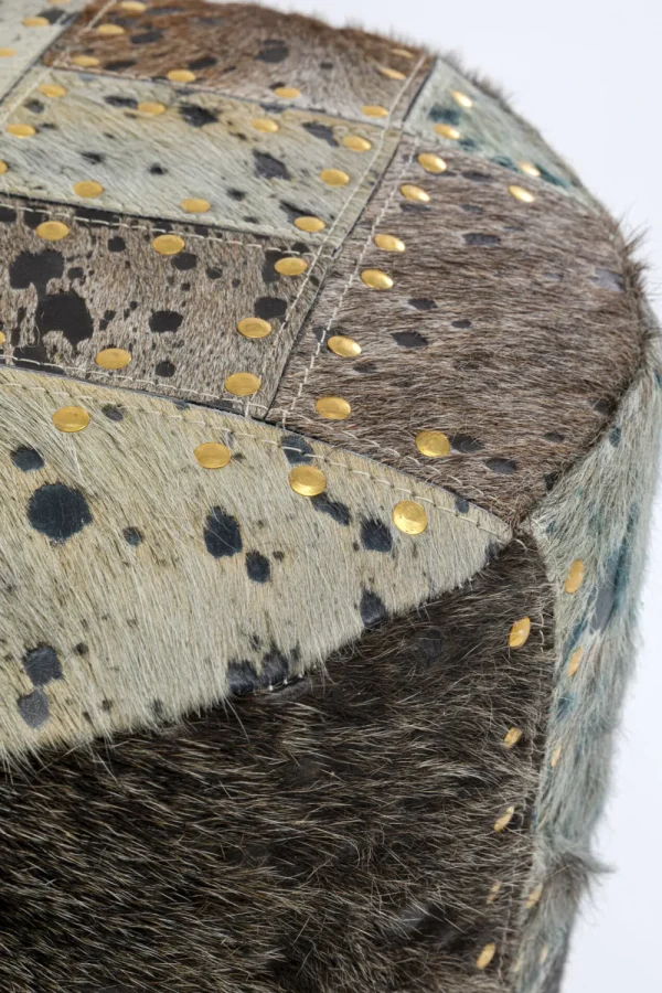 KARE Design Poef Squares Grijs Ø35cm