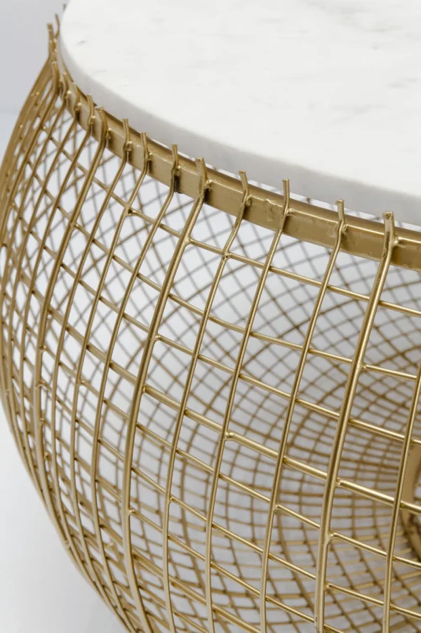 KARE Design Salontafel Cesta Marmer Goud Ø100cm