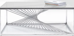 KARE Design Salontafel Laser Zilver Helder Glas 120x60cm