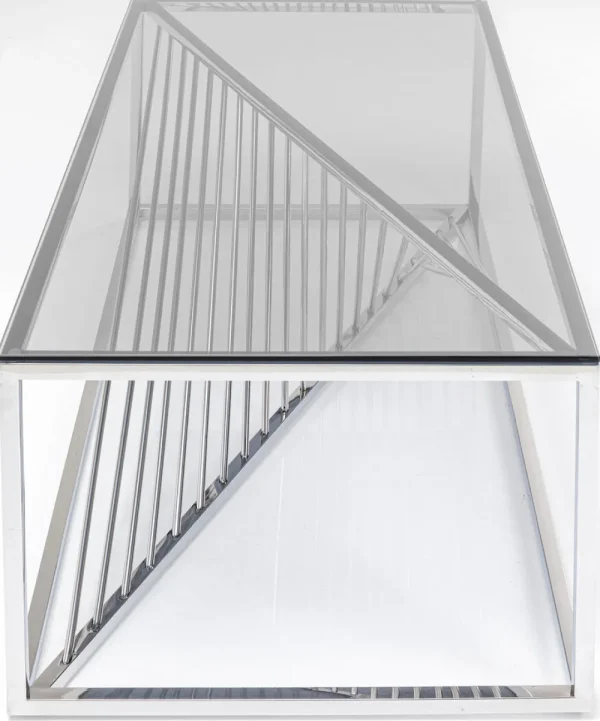 KARE Design Salontafel Laser Zilver Helder Glas 120x60cm