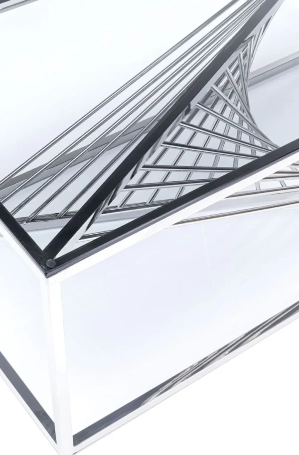 KARE Design Salontafel Laser Zilver Helder Glas 120x60cm