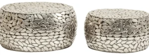 KARE Design Salontafel Pebbles Deluxe Zilver (2-delig)
