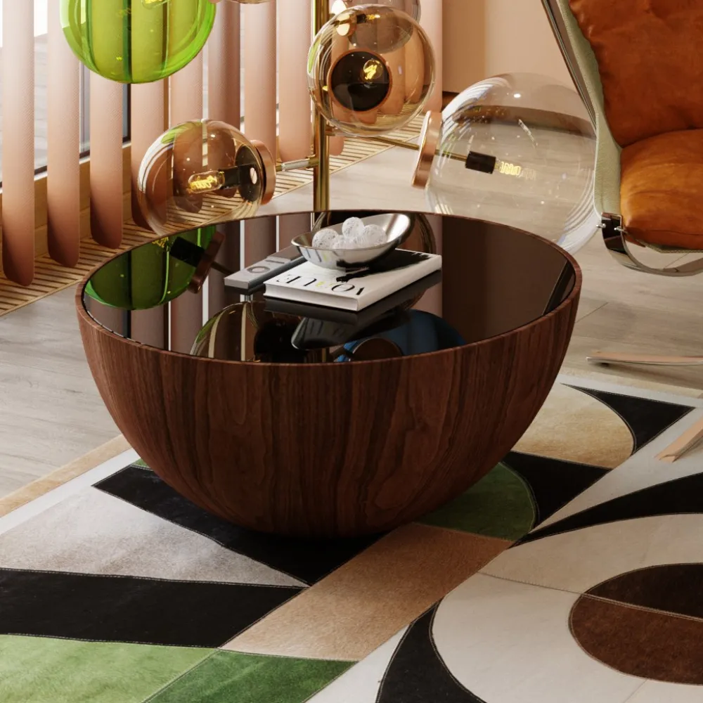 salontafel_tear_drups_walnoot_cm_0.webp KARE Design Salontafel Tear Drups Walnoot Ø80cm