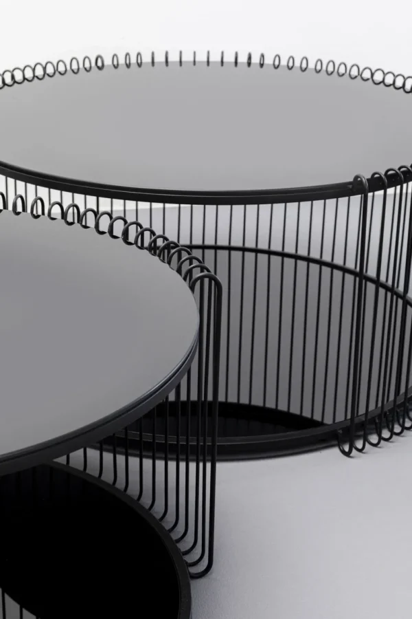KARE Design Salontafel Wire Double Black Set Van 2