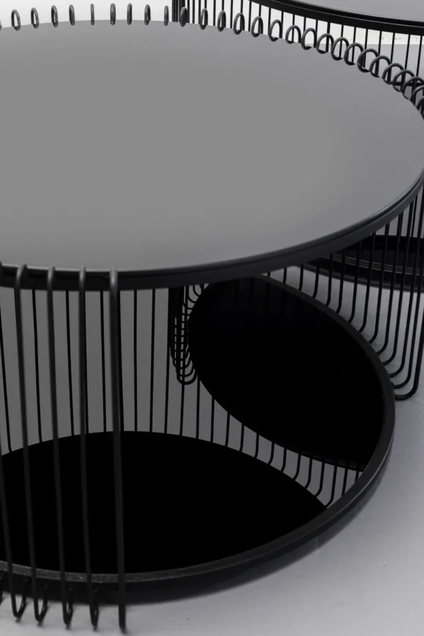 KARE Design Salontafel Wire Double Black Set Van 2
