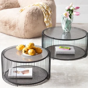 KARE Design Salontafel Wire Double Bubble Black (2/set)