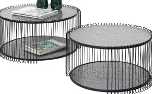 KARE Design Salontafel Wire Double Bubble Black (2/set)