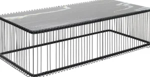 KARE Design Salontafel Wire Glass Marble Black 145x70cm