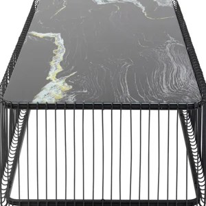 KARE Design Salontafel Wire Glass Marble Black 145x70cm
