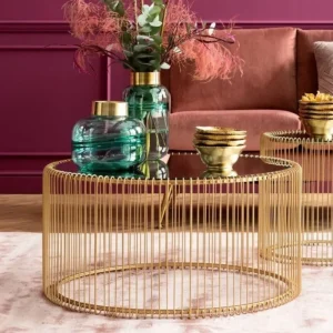 KARE Design Salontafel Wire Uno Messing Ø80cm