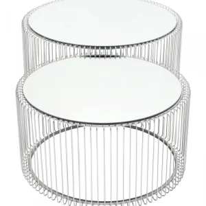 KARE Design Salontafel Wire Zilver (2-delig)