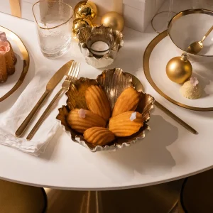 KARE Design Schaal Flower Bloom Creme Goud Ø25