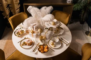 KARE Design Schaal Flower Bloom Creme Goud Ø25