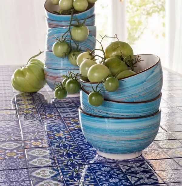 KARE Design Schaal Swirl Blauw Ø14cm