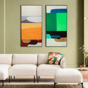 KARE Design Schilderij Abstract Shapes Green 73x143cm