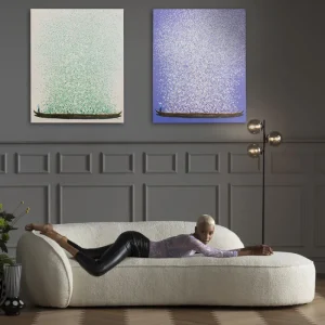 KARE Design Schilderij Flower Boat Beige Green 80x100cm