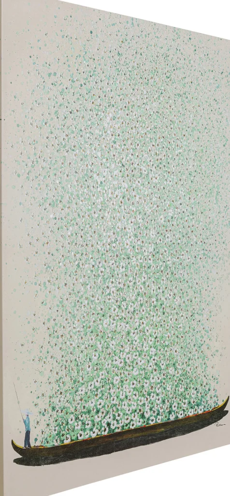 KARE Design Schilderij Flower Boat Beige Green 120x160cm