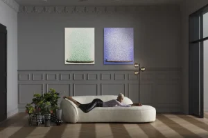 KARE Design Schilderij Flower Boat Beige Green 80x100cm